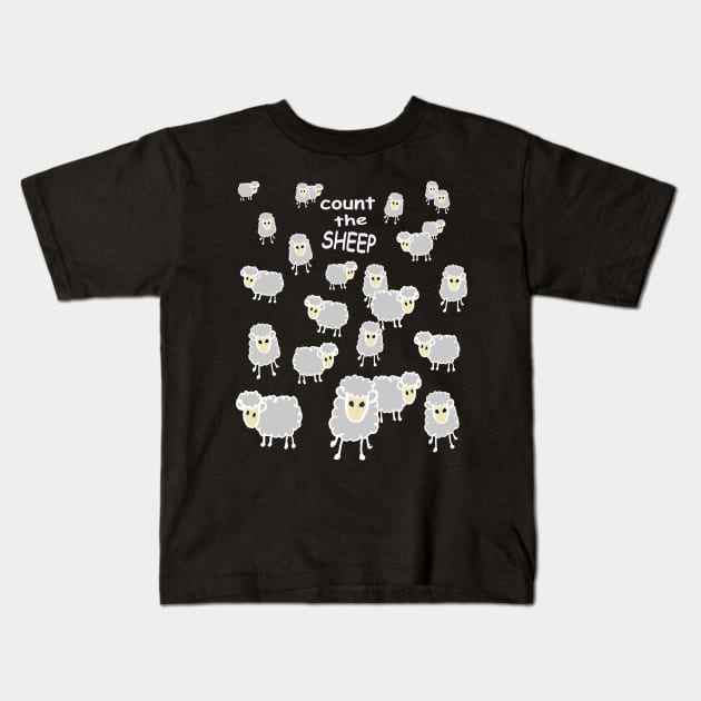 counting sheep, white Kids T-Shirt by RosArt100